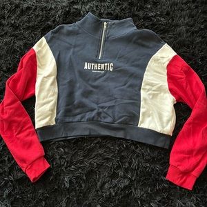 Red, White, & Blue Athletic Quarter Zip-up